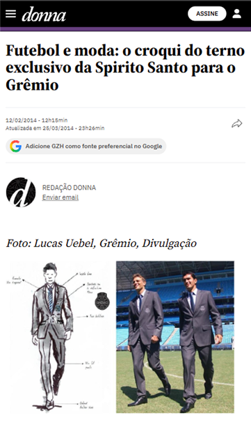 Matéria do jornal Donna sobre a Spirito Santo